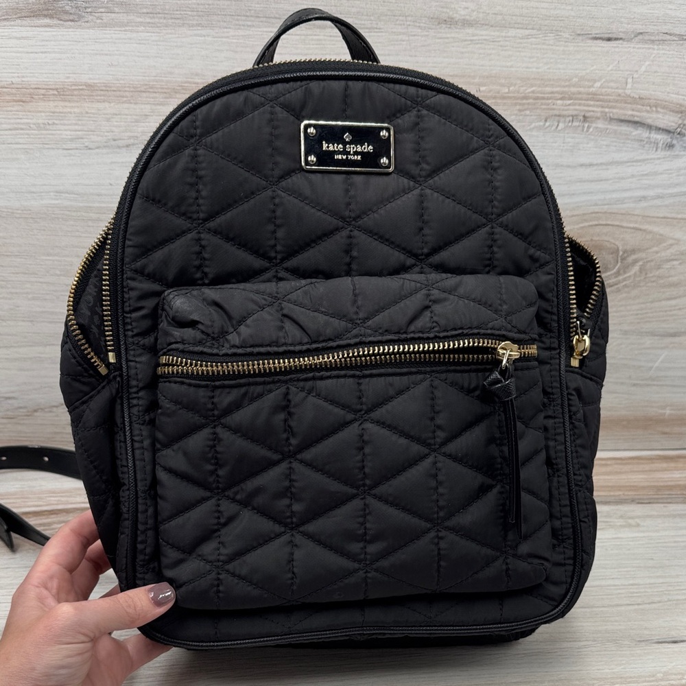 Kate Spade Quilted Black Backpack